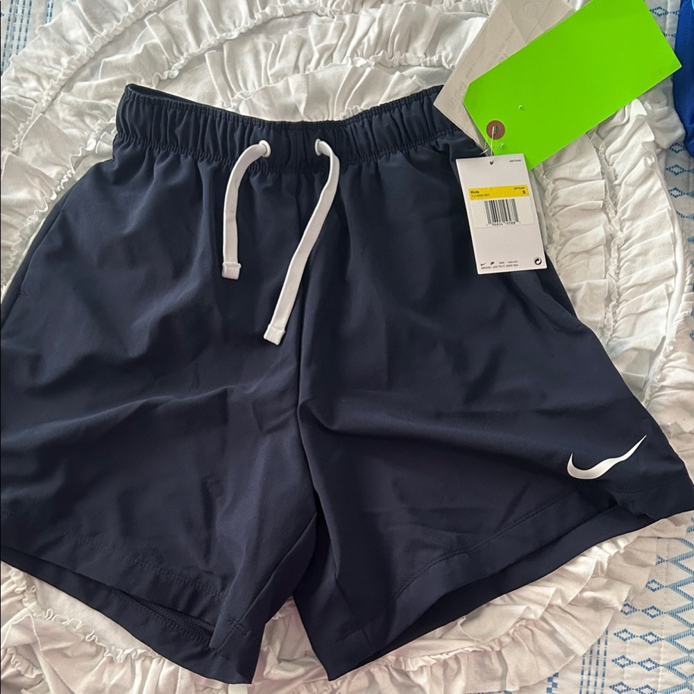 Nike Dark Blue Sports Shorts with White Accents